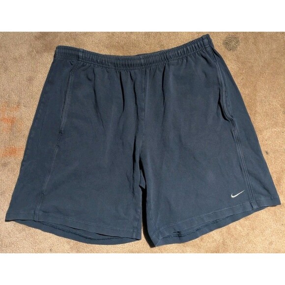 Vintage Y2K Nike 8" Cotton Blend Blue Shorts Men's XL - Picture 1 of 6